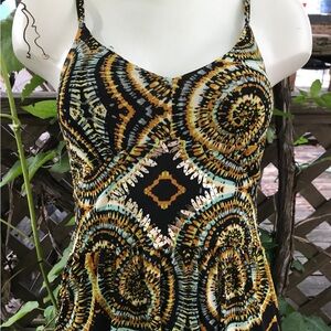 Vibrant Patterned Sleeveless Dress